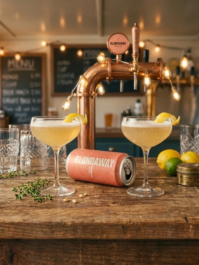 Due Fizzaway preparati con una lattina di Blondaway